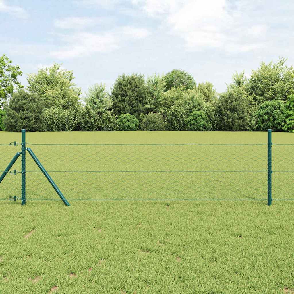 Heksagonalna ograda 0,6 x 50 m PVC Zelena