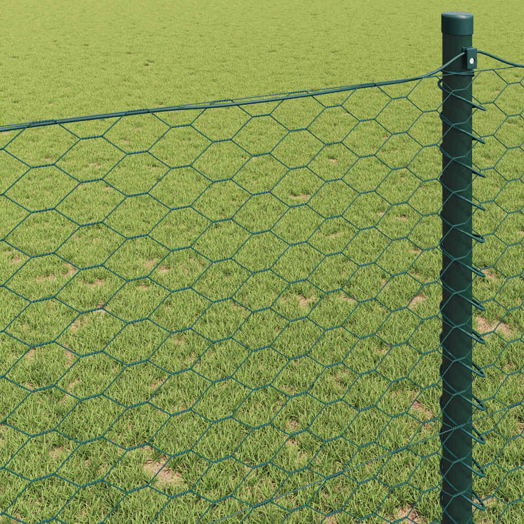 Heksagonalna ograda 1,6 x 50 m PVC Zelena