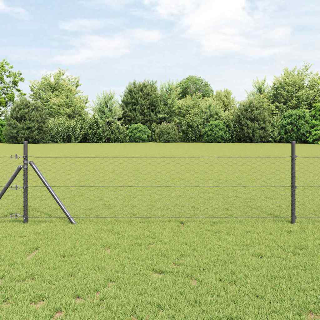 Heksagonalna ograda 0,8 x 10 m PVC Siva