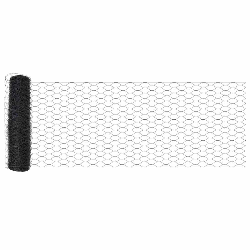 Heksagonalna ograda 0,8 x 10 m PVC Siva