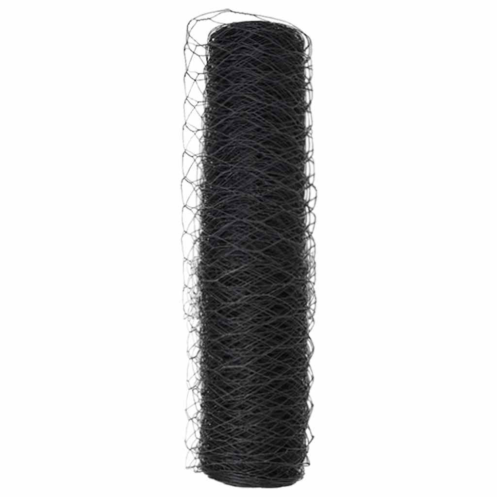 Heksagonalna ograda 0,8 x 10 m PVC Siva