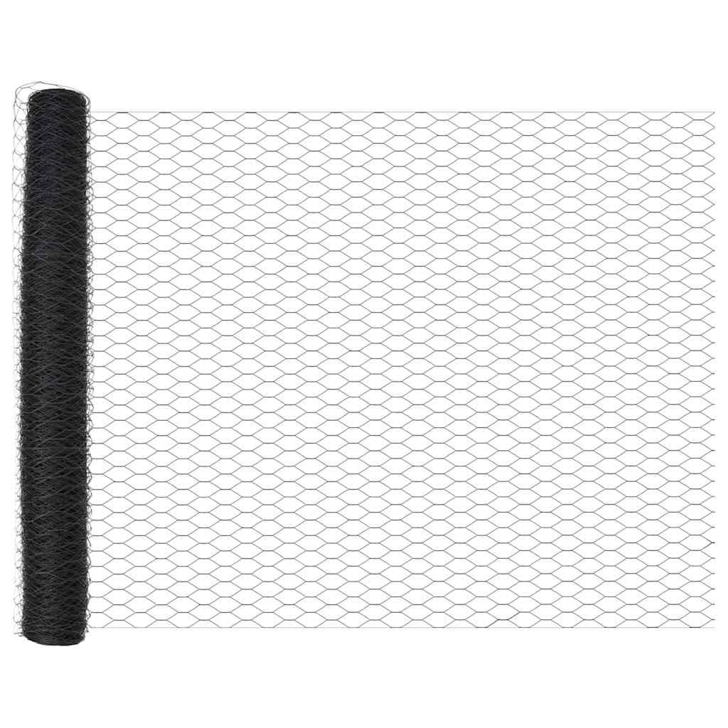 Heksagonalna ograda 1,4 x 10 m PVC Siva