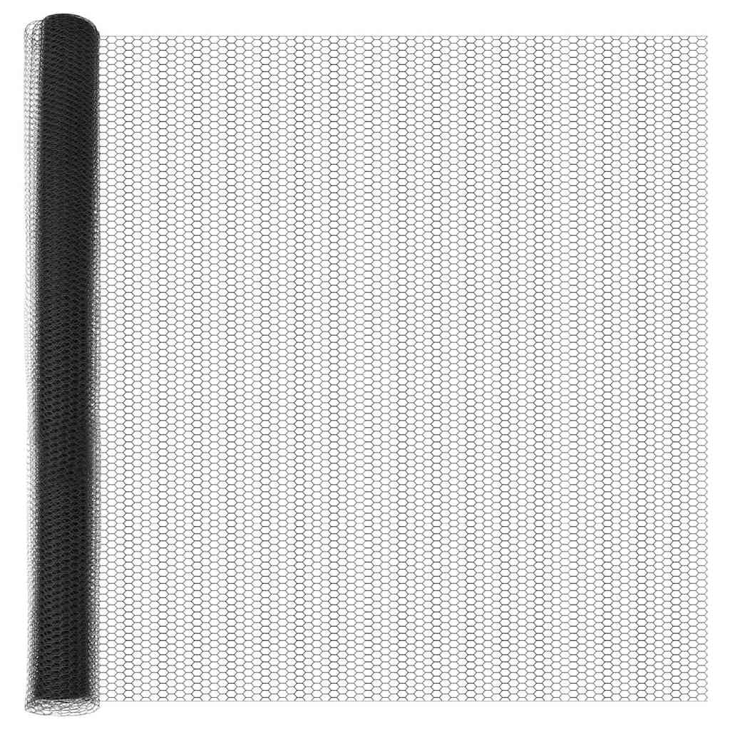 Heksagonalna ograda 1,5 x 10 m PVC Siva