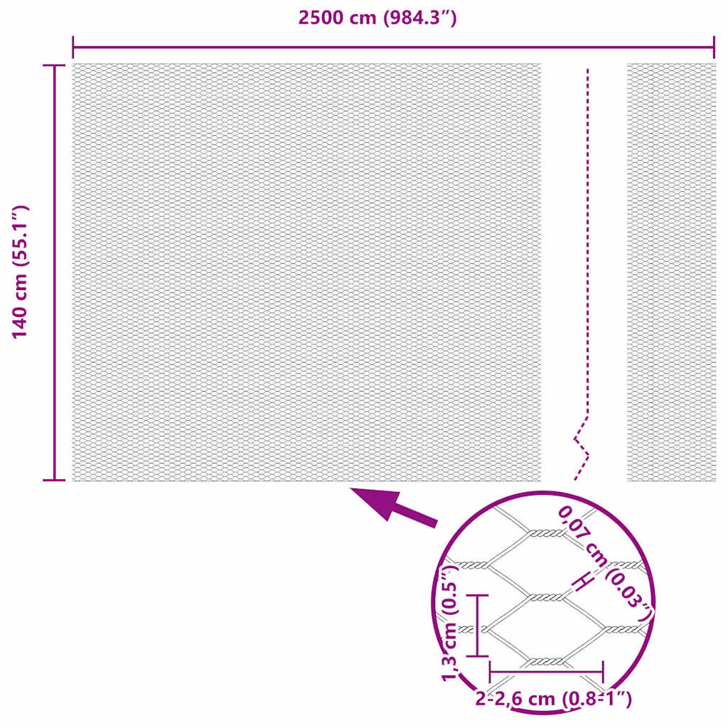 Heksagonalna ograda Siva 1,4 x 25 m PVC