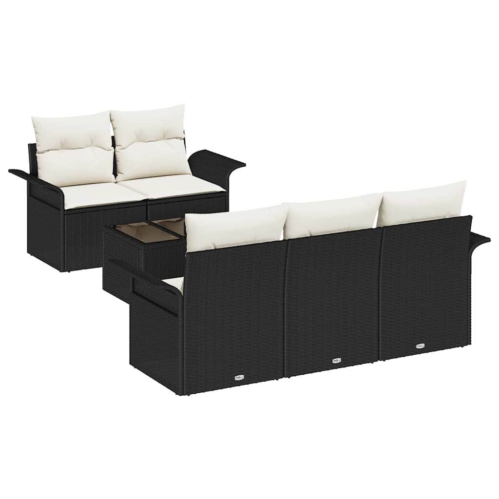 Set sofe s jastukom 6 pcs Crna poliratan