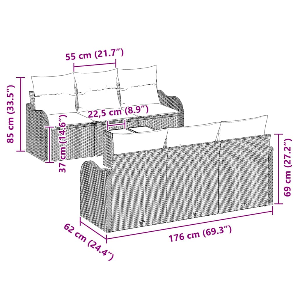 Sjedeća garnitura za vrt Svijetlo siva 55 x 55 x 37 cm