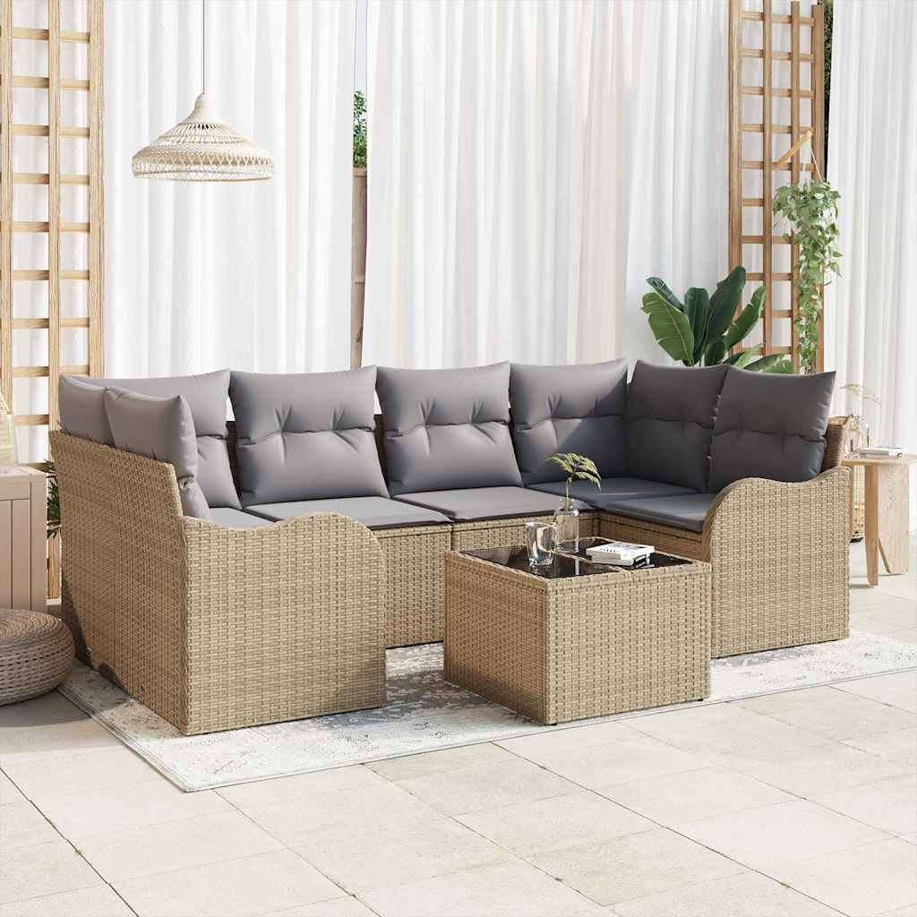 Sjedeća garnitura za vrt Bež 55 x 55 x 37 cm poliratan