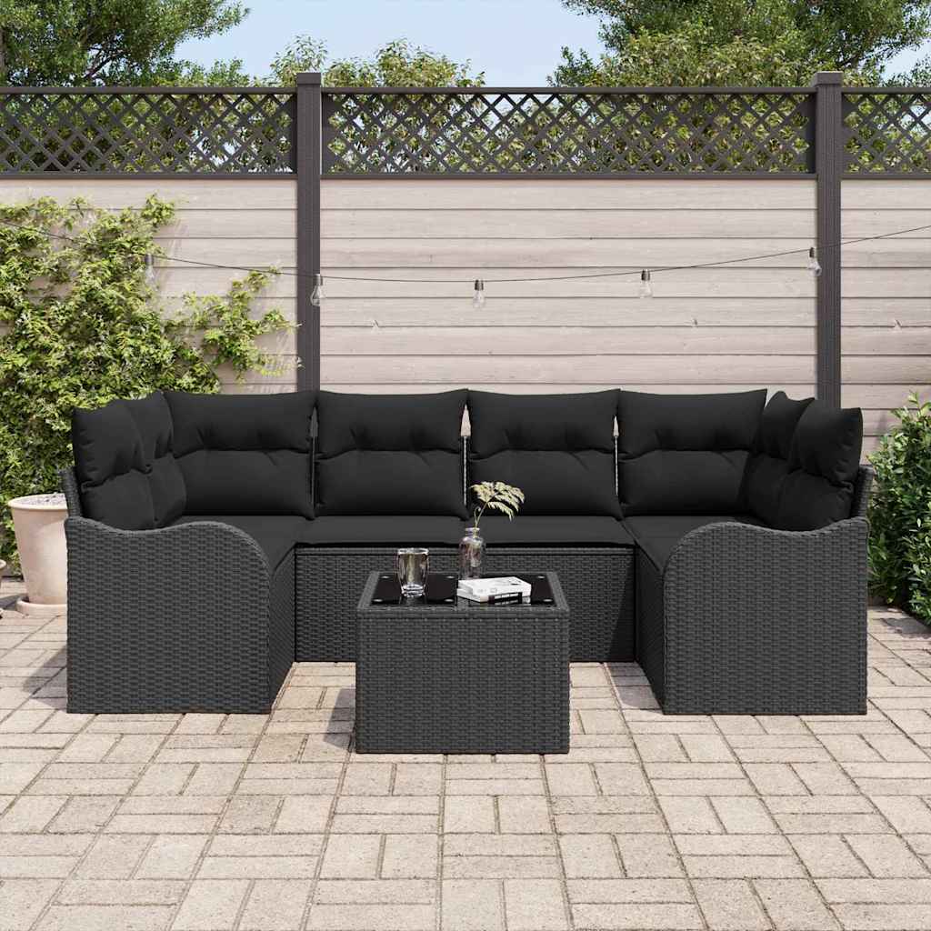 Sjedeća garnitura za vrt Crna 55 x 55 x 37 cm poliratan