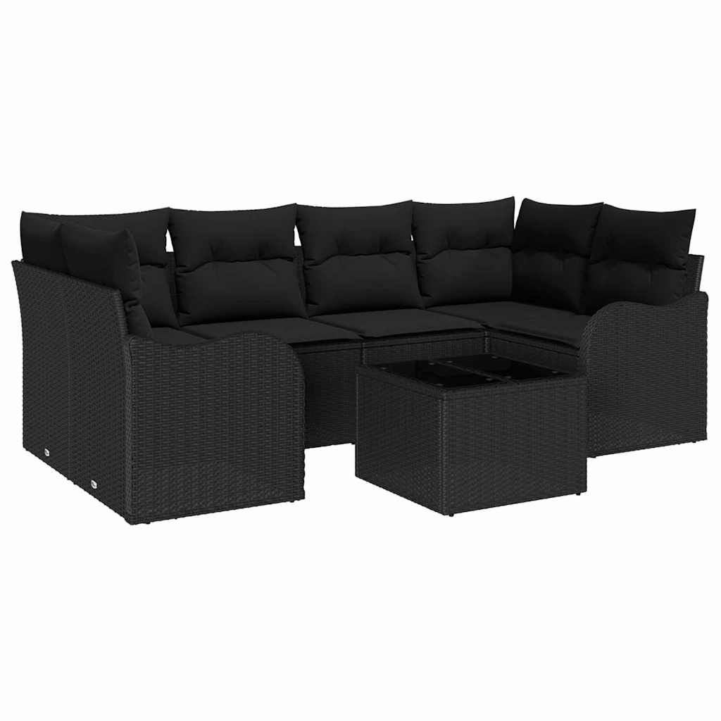 Sjedeća garnitura za vrt Crna 55 x 55 x 37 cm poliratan