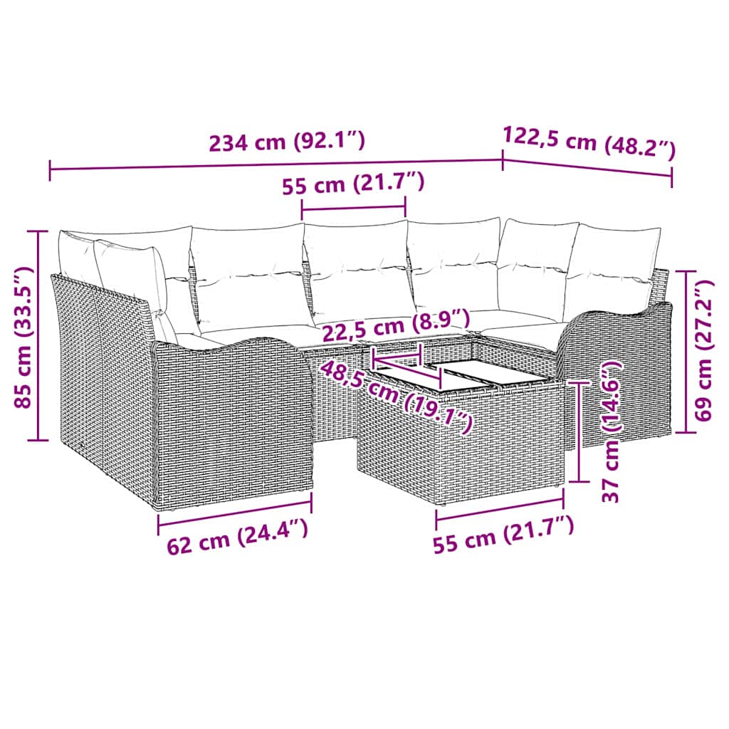 Sjedeća garnitura za vrt Crna 55 x 55 x 37 cm poliratan