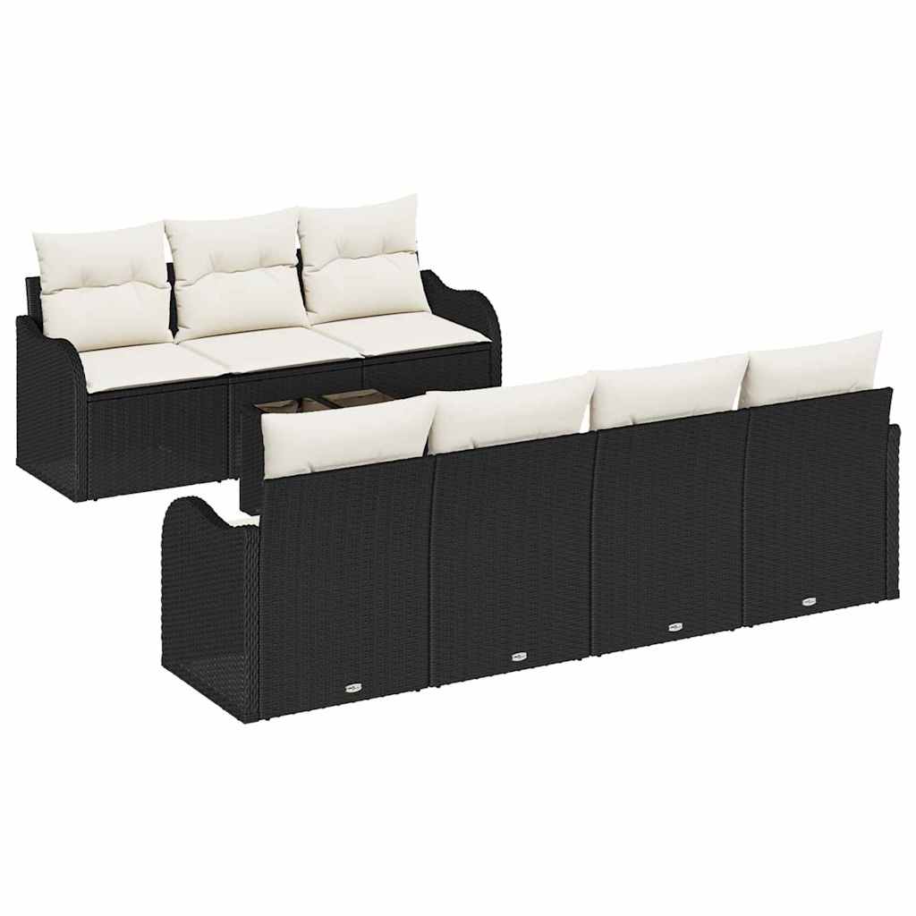 Sjedeća garnitura za vrt Crna 55 x 55 x 37 cm poliratan