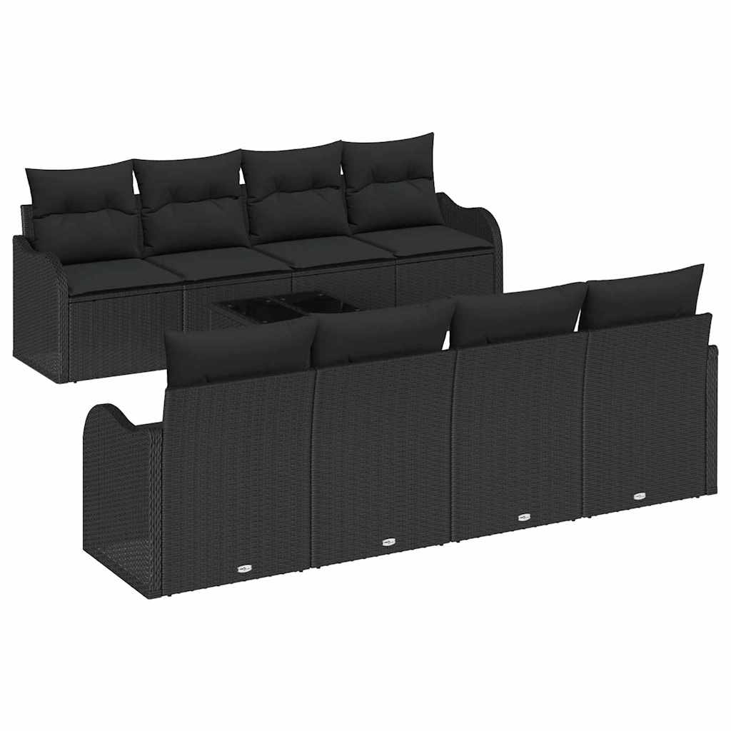 Sjedeća garnitura za vrt Crna 55 x 55 x 37 cm poliratan