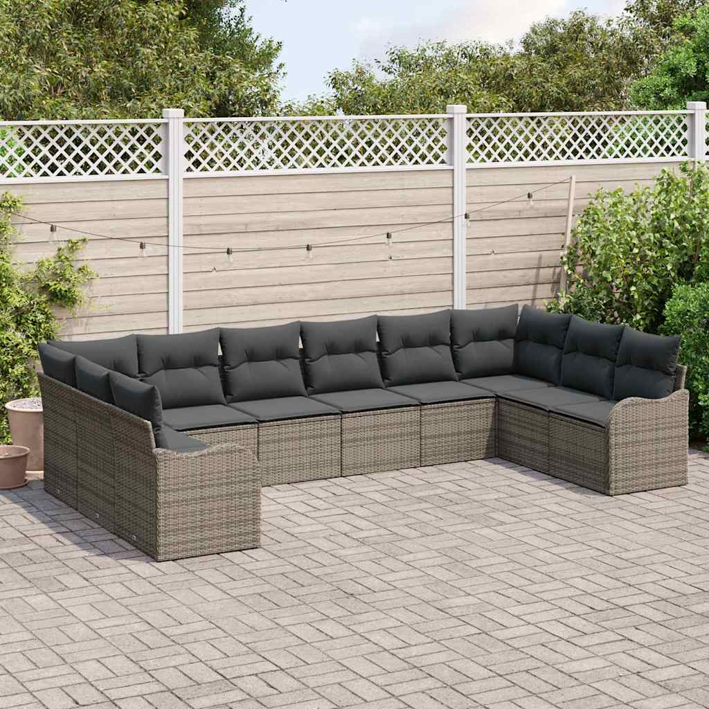 Sjedeća garnitura za vrt Siva 344 x 177,5 x 85 cm poliratan