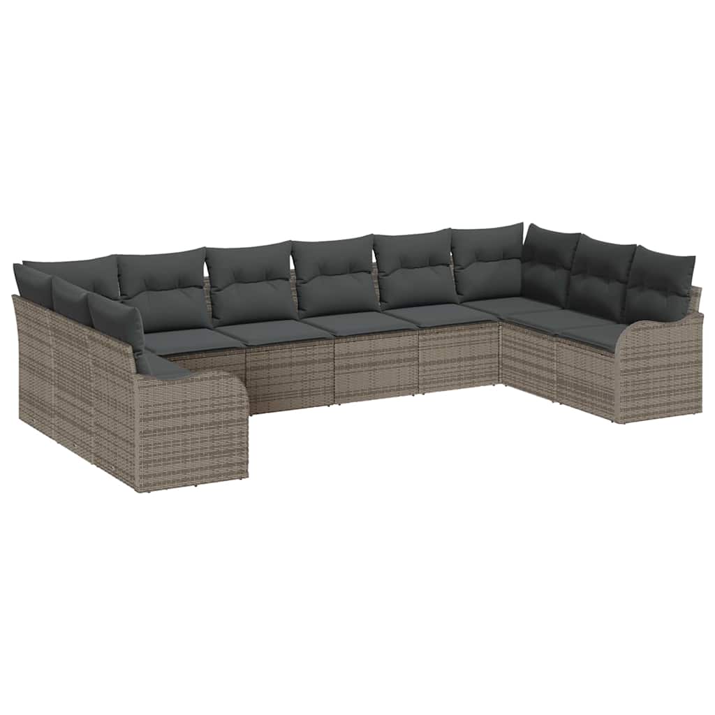 Sjedeća garnitura za vrt Siva 344 x 177,5 x 85 cm poliratan