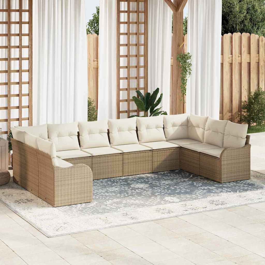 Sjedeća garnitura za vrt Bež 344 x 177,5 x 85 cm poliratan