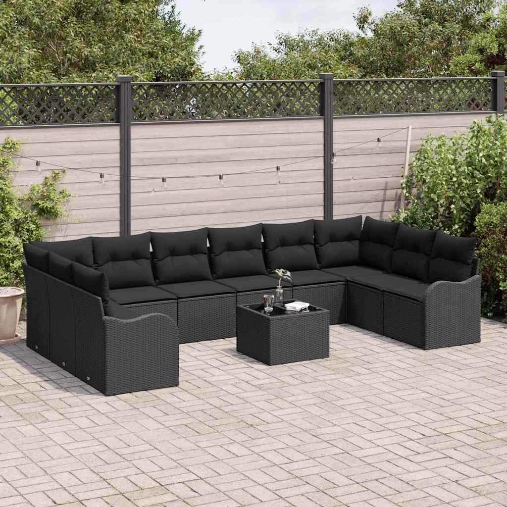 Sjedeća garnitura za vrt Crna 55 x 55 x 37 cm poliratan