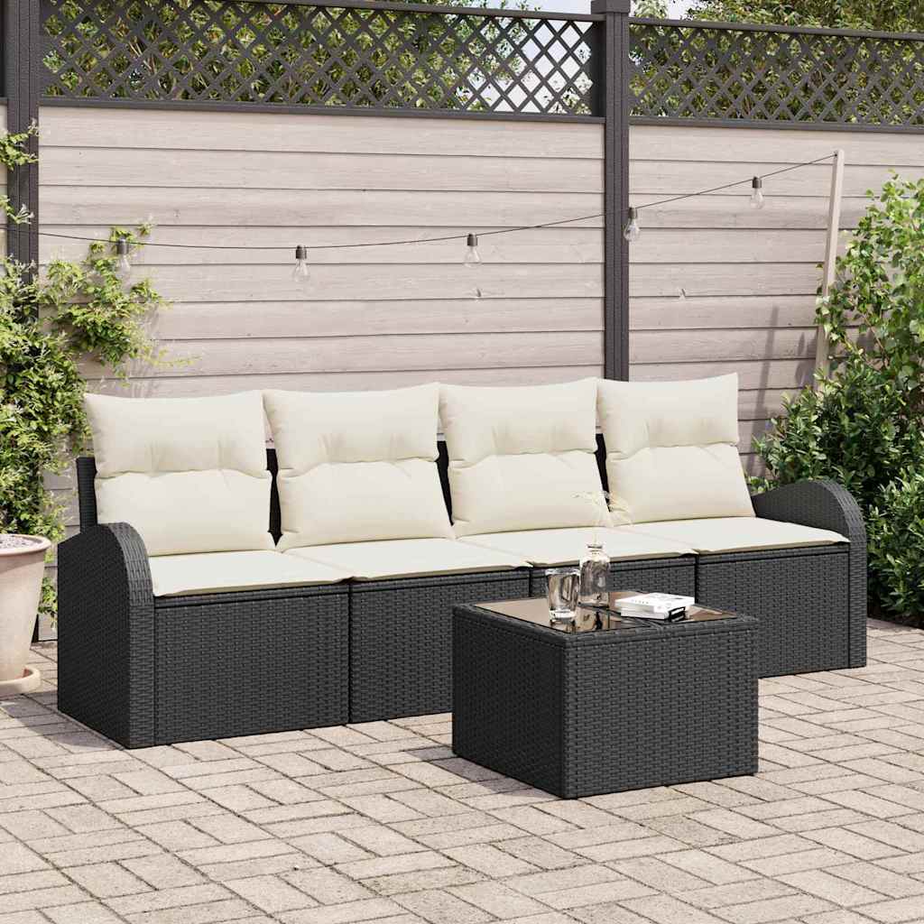 Sjedeća garnitura za vrt Crna 55 x 55 x 37 cm poliratan