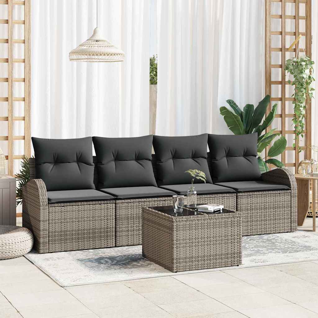 Sjedeća garnitura za vrt Siva 55 x 55 x 37 cm poliratan