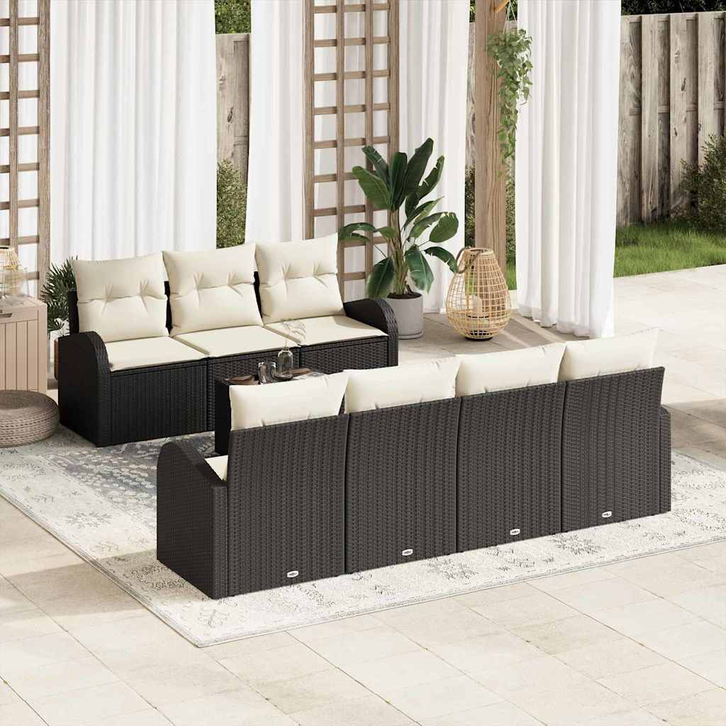 Sjedeća garnitura za vrt Crna 55 x 55 x 37 cm poliratan