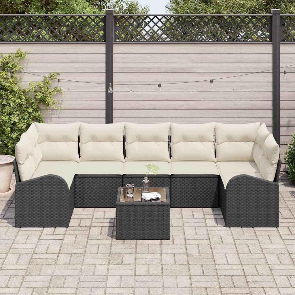 Sjedeća garnitura za vrt Crna 55 x 55 x 37 cm poliratan