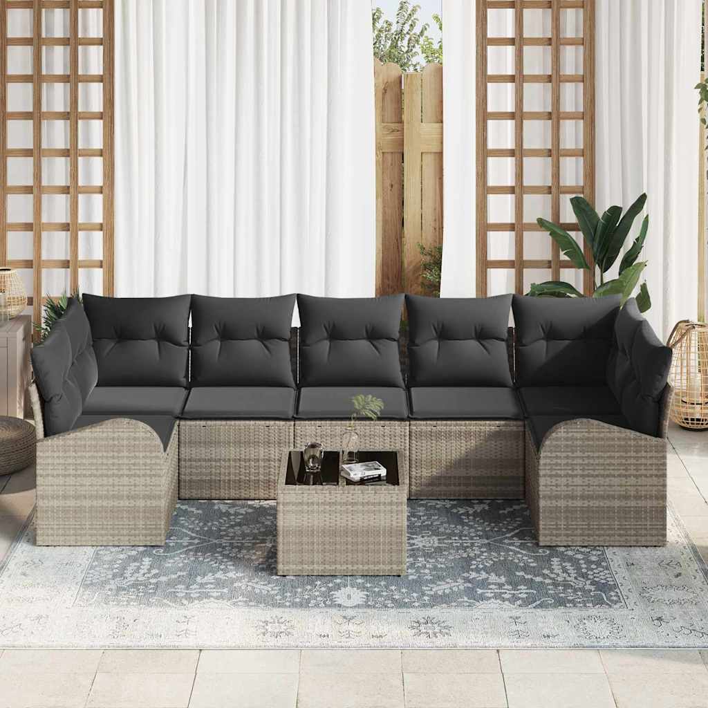Sjedeća garnitura za vrt Svjetlosiva 55 x 55 x 37 cm poliratan