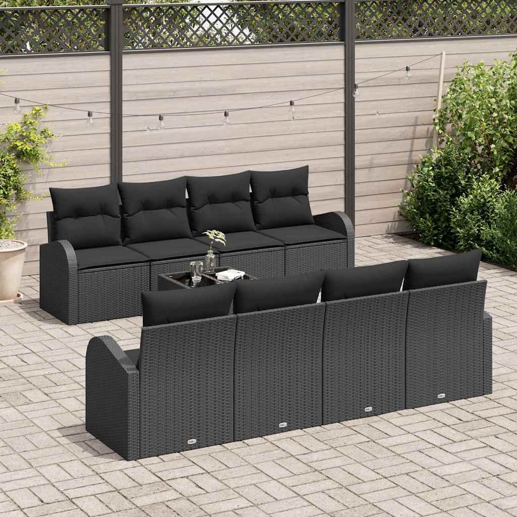 Sjedeća garnitura za vrt Crna 55 x 55 x 37 cm poliratan