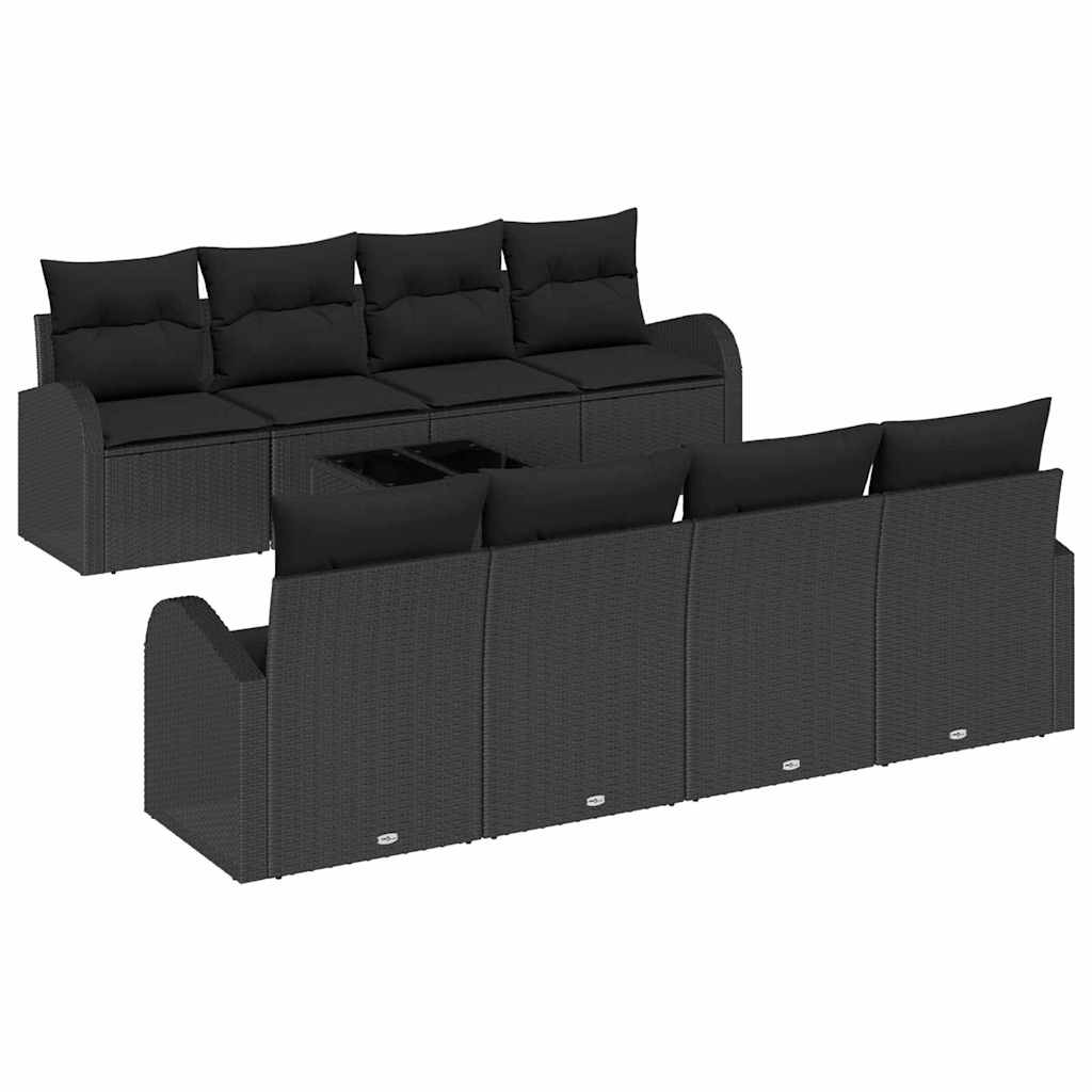 Sjedeća garnitura za vrt Crna 55 x 55 x 37 cm poliratan