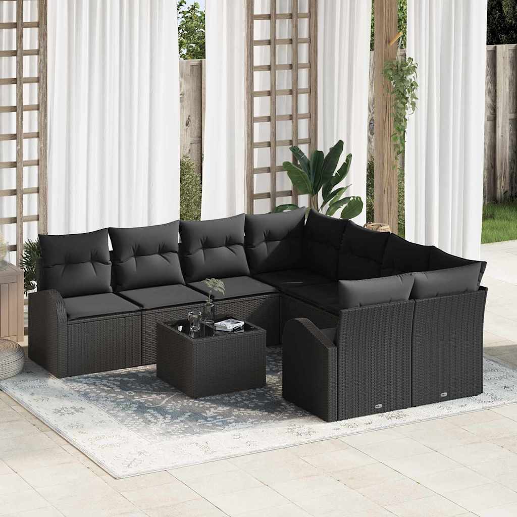 Sjedeća garnitura za vrt Crna 55 x 55 x 37 cm poliratan