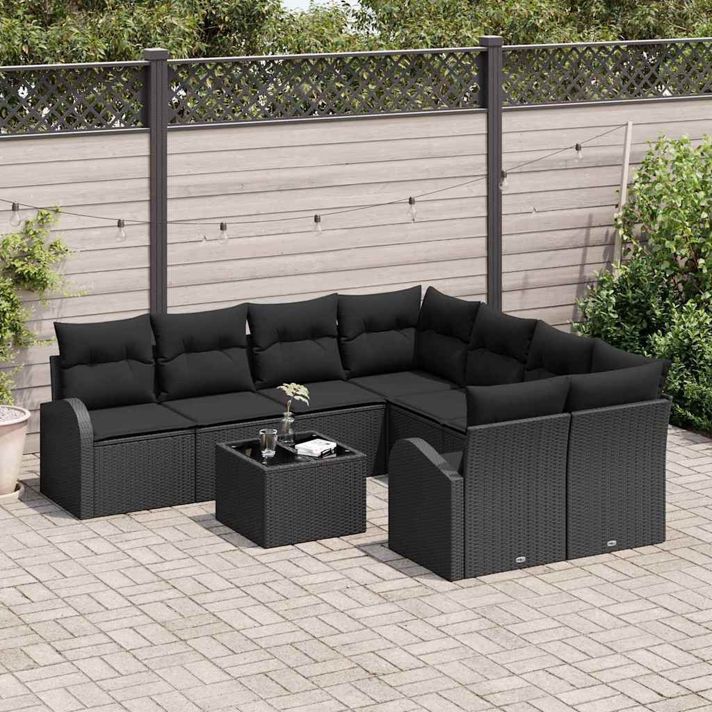 Sjedeća garnitura za vrt Crna 55 x 55 x 37 cm poliratan