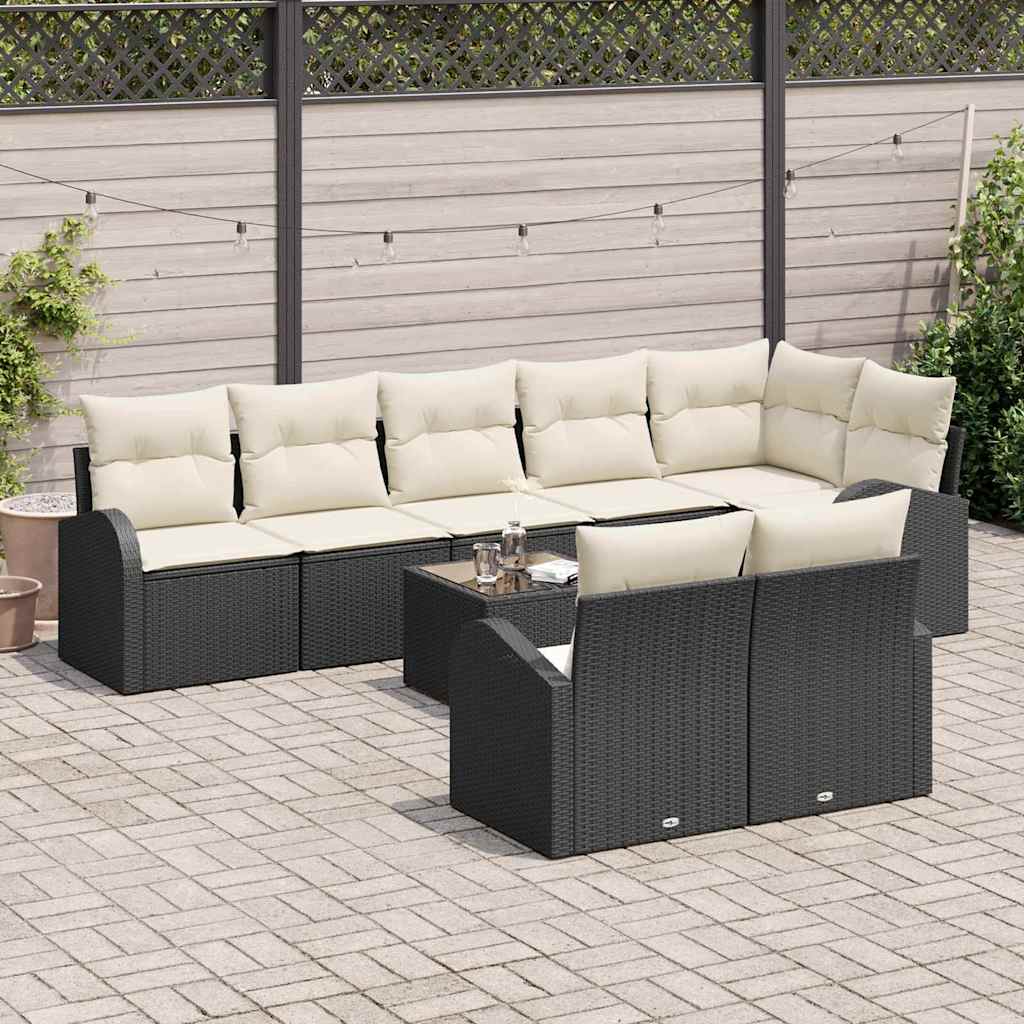 Sjedeća garnitura za vrt Crna i Krema 55 x 55 x 37 cm poliratan