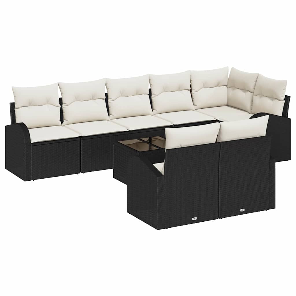 Sjedeća garnitura za vrt Crna i Krema 55 x 55 x 37 cm poliratan