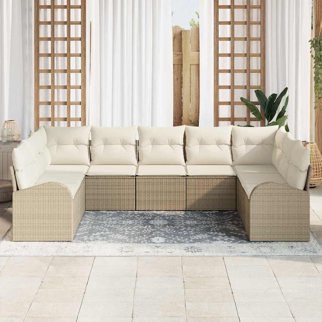 Set sofe s jastukom 9 pcs Bež Poli Ratan