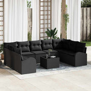 Set sofe s jastukom 10 pcs Crna Poli Ratan