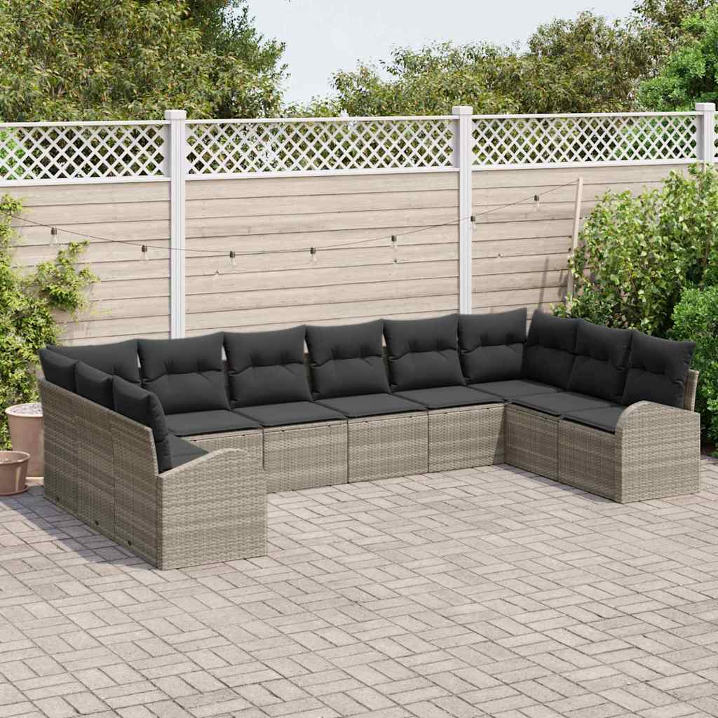 Set sofe s jastukom 10 pcs Svijetlo siva Poliratana