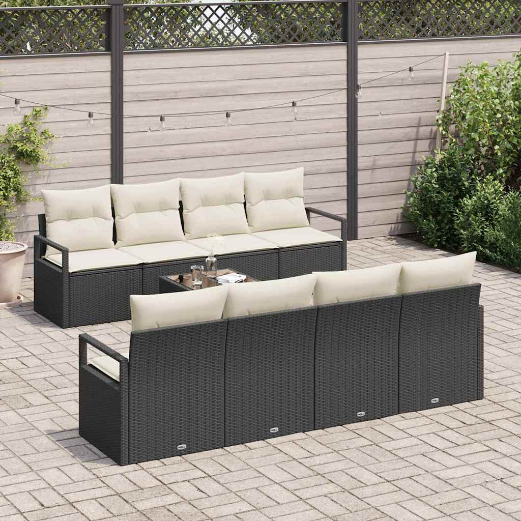 Set sofe s jastukom 7 pcs Crna i Krema poliratan