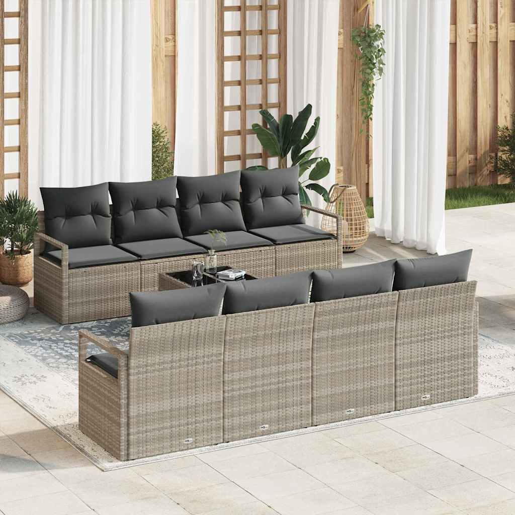 Set sofe s jastukom 7 pcs Svjetlosiva poliratan