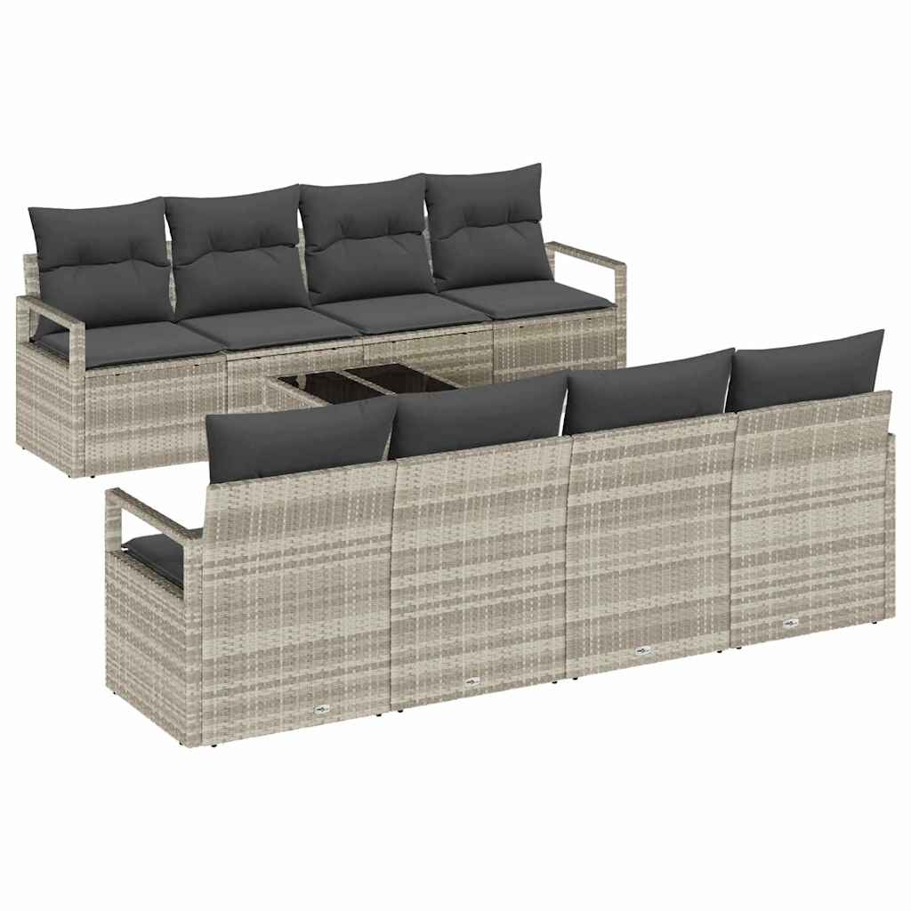 Set sofe s jastukom 7 pcs Svjetlosiva poliratan