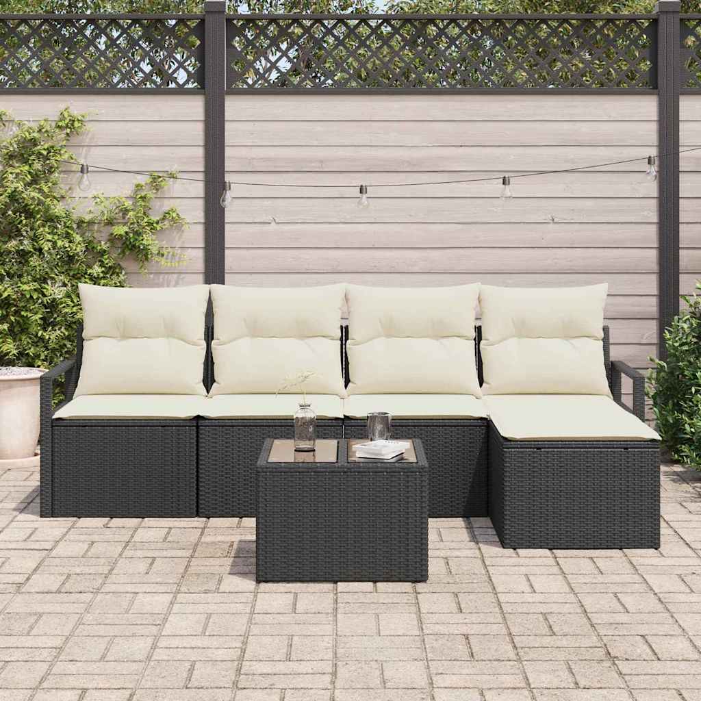 Set sofe s jastukom 6 pcs Crna poliratan