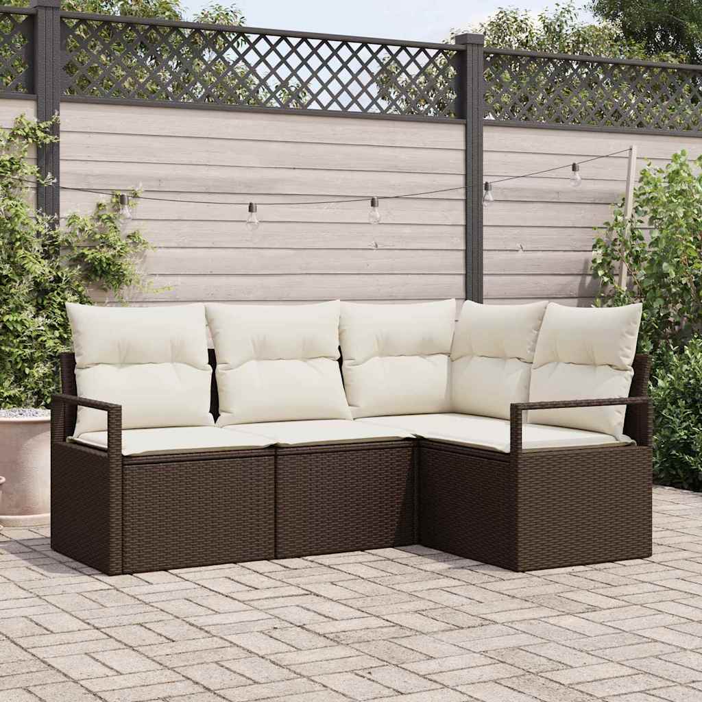 Set sofe 4 pcs Smeđa poliratan