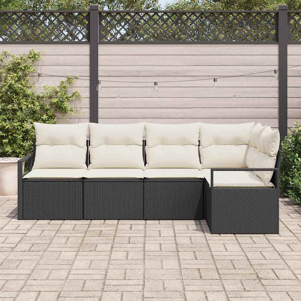 Set sofe s jastukom 5 pcs Crna poliratan