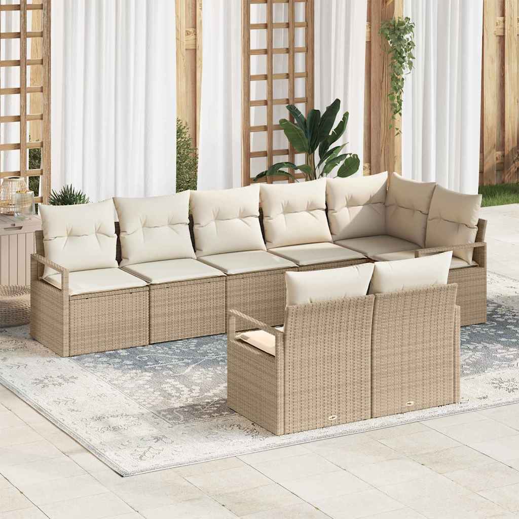 Set sofe 8 pcs Bež poliratan