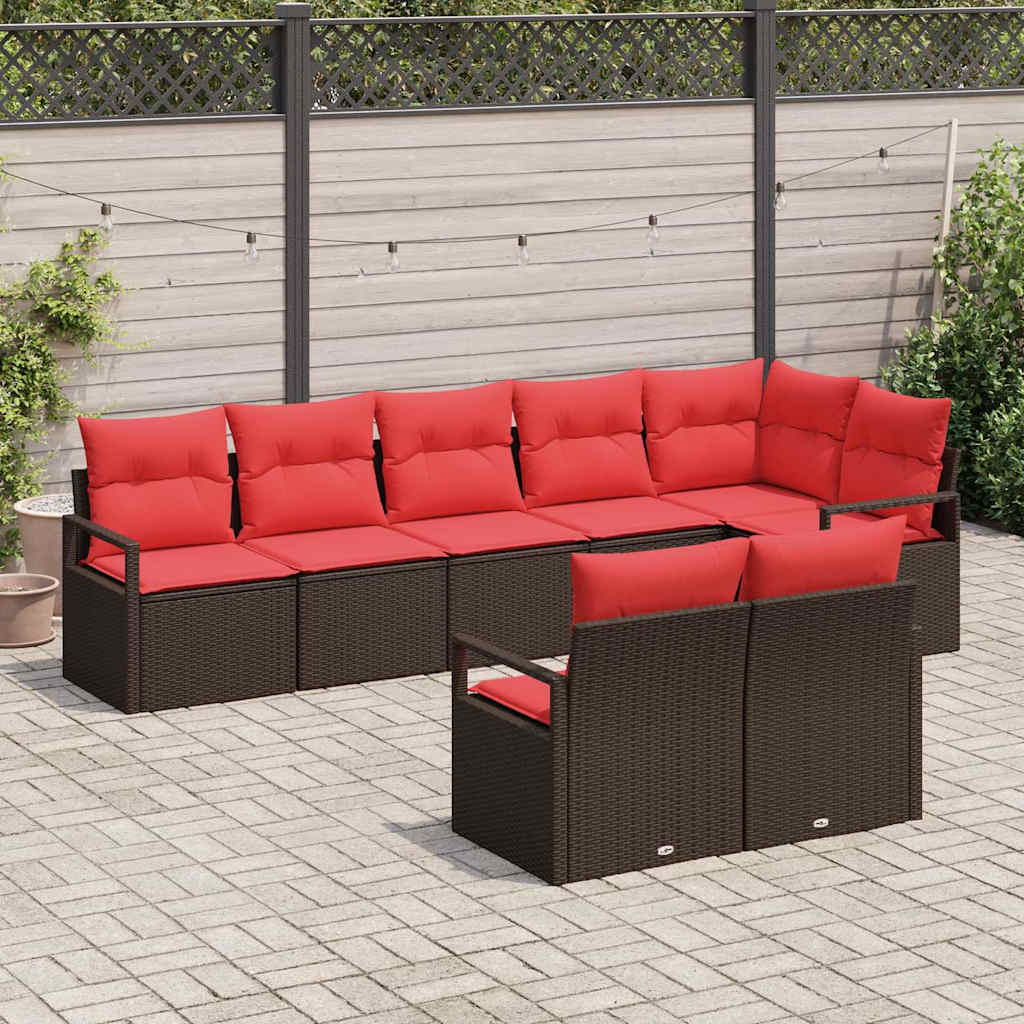 Set sofe 8 pcs Smeđa poliratan
