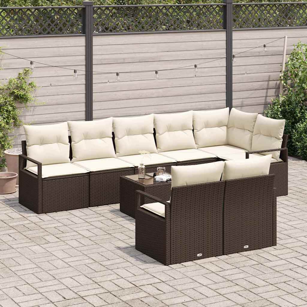 Set sofe 9 pcs Smeđa poliratan