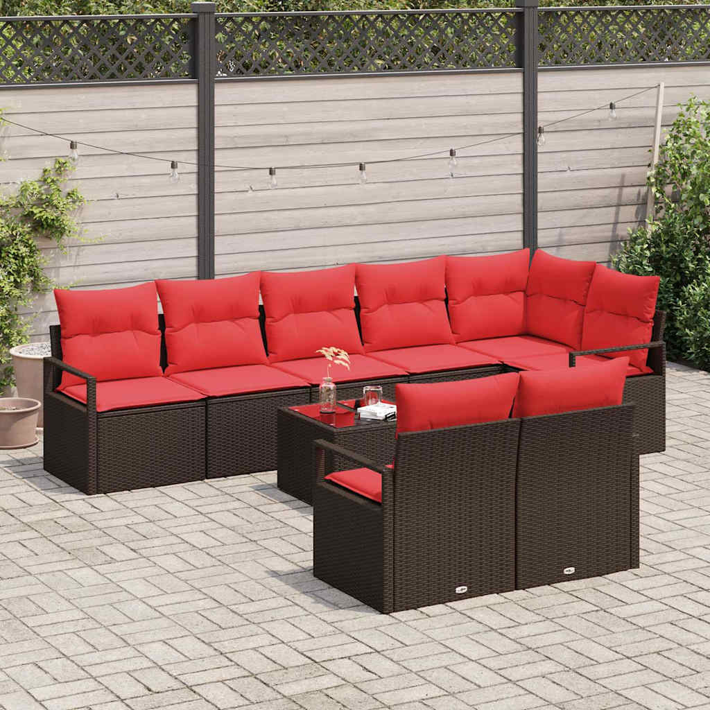 Set sofe 9 pcs Smeđa poliratan
