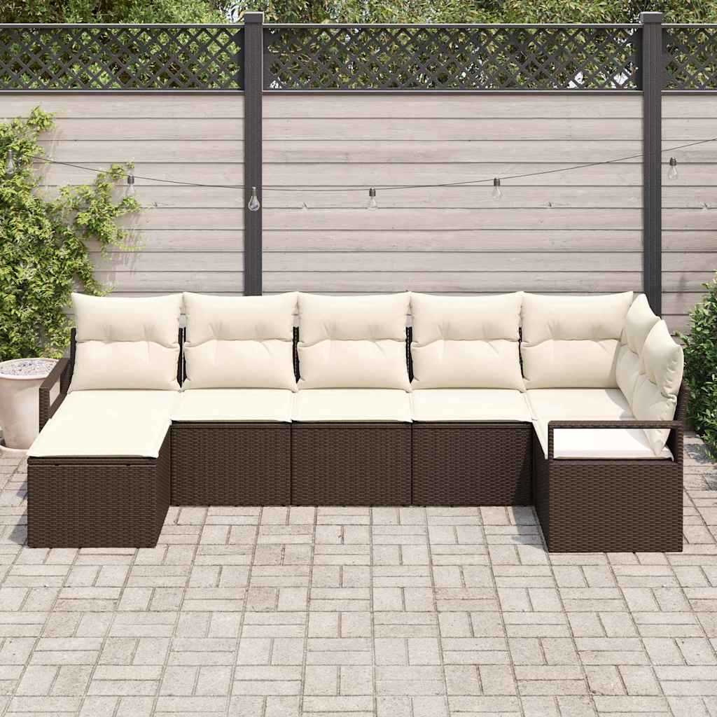 Set sofe 7 pcs Smeđa poliratan