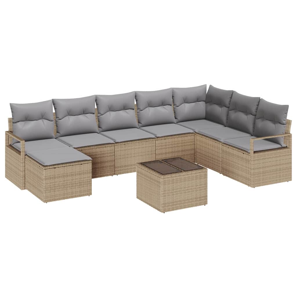 Set sofe s jastukom 9 pcs Bež poliratan