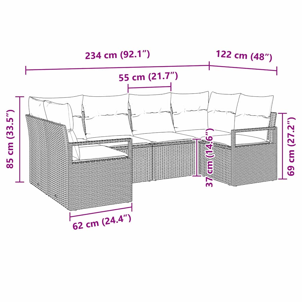 Set sofe s jastukom 6 pcs Crna poliratan