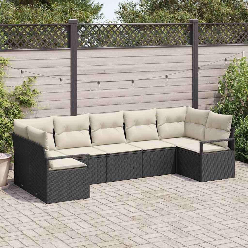 Set sofe s jastukom 7 pcs Crna poliratan