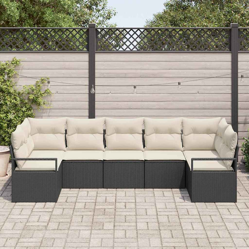 Set sofe s jastukom 7 pcs Crna poliratan