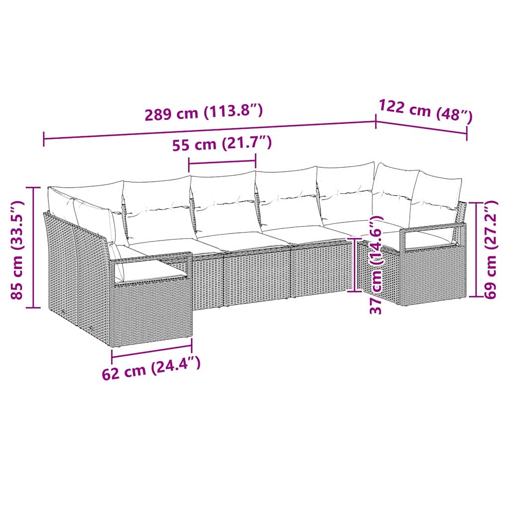 Set sofe s jastukom 7 pcs Bež poliratan